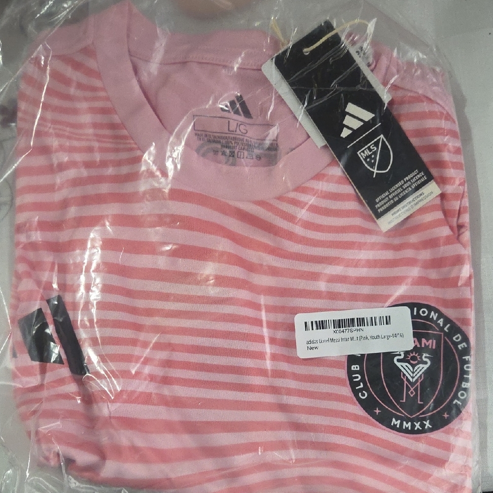 Adidas Kids Pink Striped Jersey